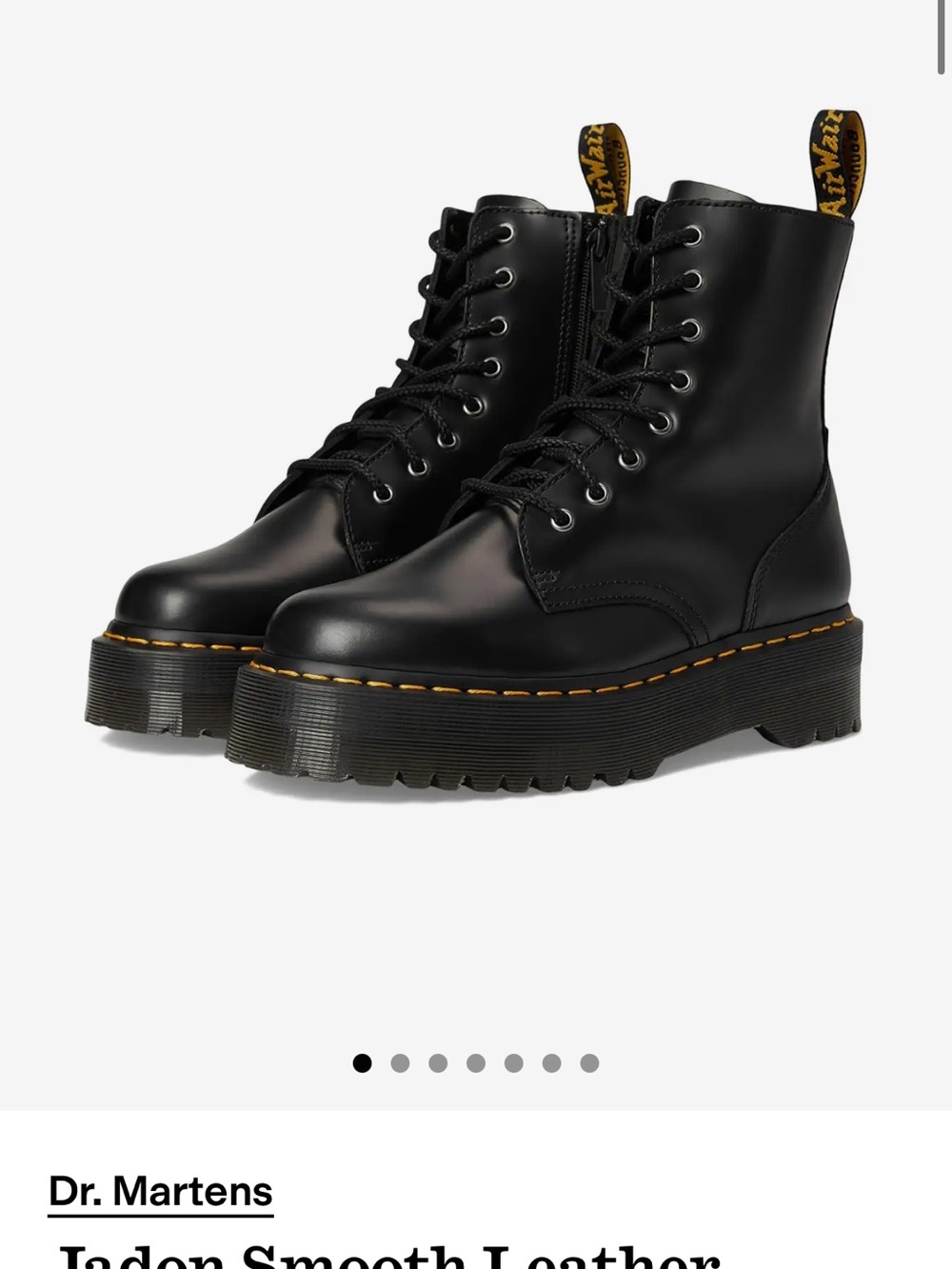 Dr. Martens Black Lug-Soled Platform Lace-Up Boots